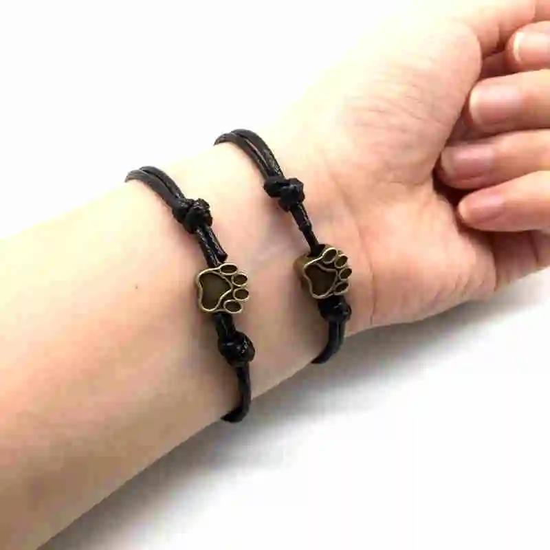 Браслет с принтом лап для домашних животных браслет на веревке собак кошек