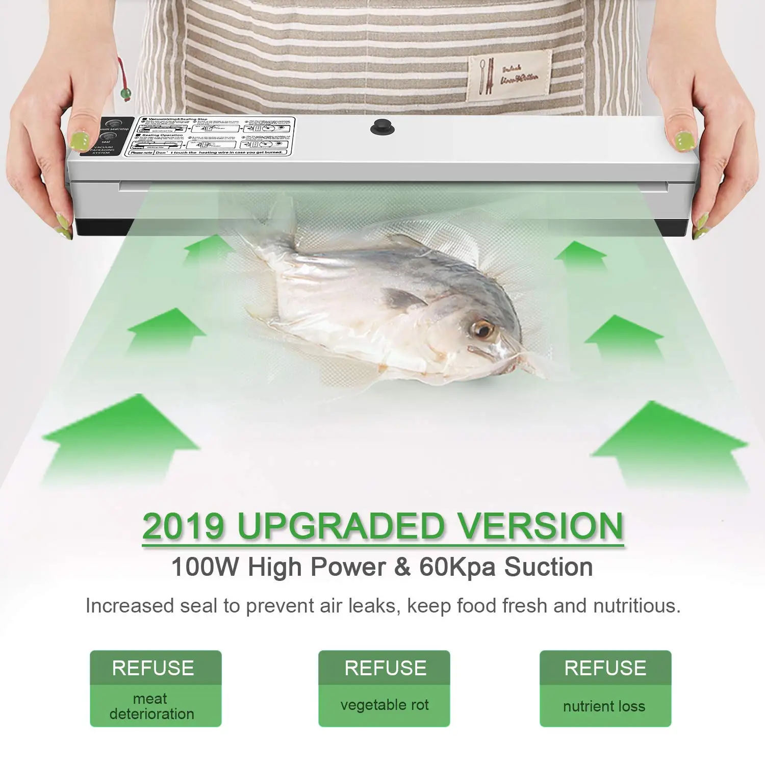 Электрическая вакуумная упаковочная машина для дома и кухни в комплекте 10