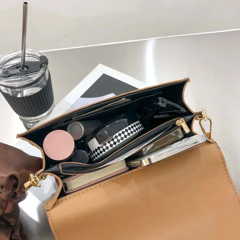 

Small Print Pattern Flap Shoulder Bag Luxury Women Designer Messenger Handbag Lady Square High Quality Pu Leather Crossbody Bag