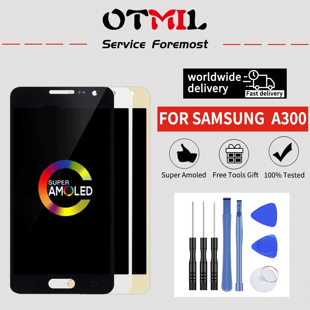 Супер AMOLED для SAMSUNG Galaxy A3 ЖК-дисплей сенсорный экран дигитайзер для SAMSUNG A300 дисплей A300F A300H A300X A300M ЖК