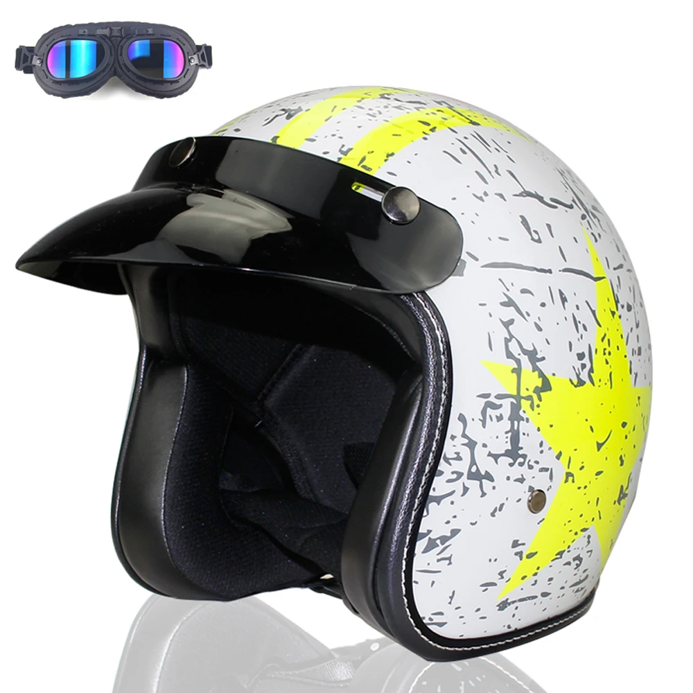Мотоцикл Vespa Helmet 3/4 шлемы с открытым лицом для винтажного мотоцикла скутера ретро
