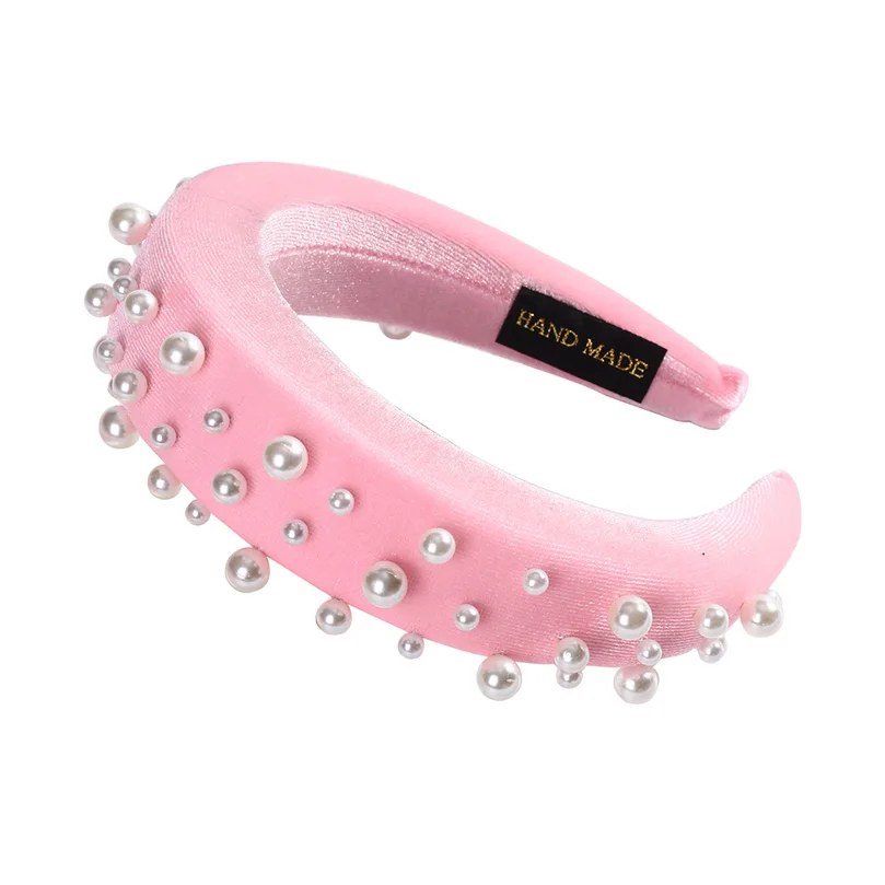 19-I AWAYTR New Retro Velvet Sponge Rhinestone Hairband For Women Padded Headband Girls Hair Accessories Hair Jewelry Free Shipping - Цвет: 19-I