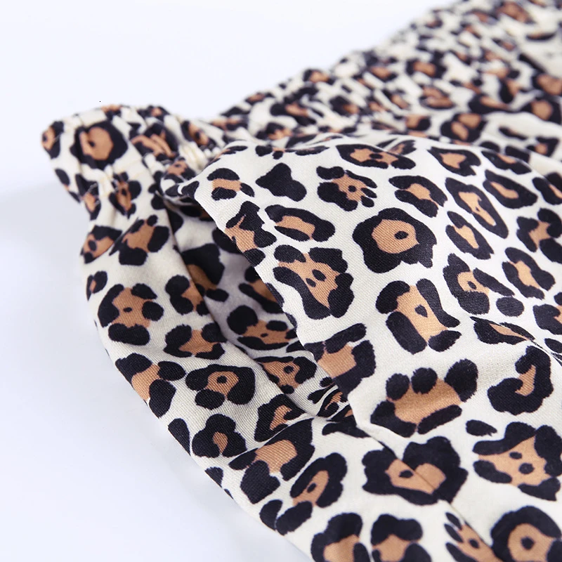 Удобные Свободные Штаны-шаровары для женщин с леопардовым принтом высокая талия