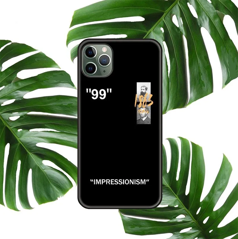 

Street fashion off soft case for iphone 12 mini 11 pro x xs max xr 8 7 6 6s plus SE silicone phone cover Monet coque fundas capa