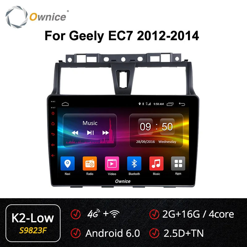 S9823 K2-Low Ownice K3 K5 K6 Android 9,0 360 панорама автомобиля радио аудио dvd для GEELY Emgrand EC7- gps Navi 8 ядерный DSP 4G LTE SPDIF - Цвет: S9823 K2-Low
