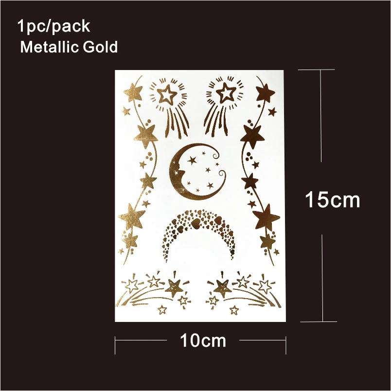 FT1914 1 шт. плюсневая Золотая Луна и лоб Бинди украшение лица временная татуировка