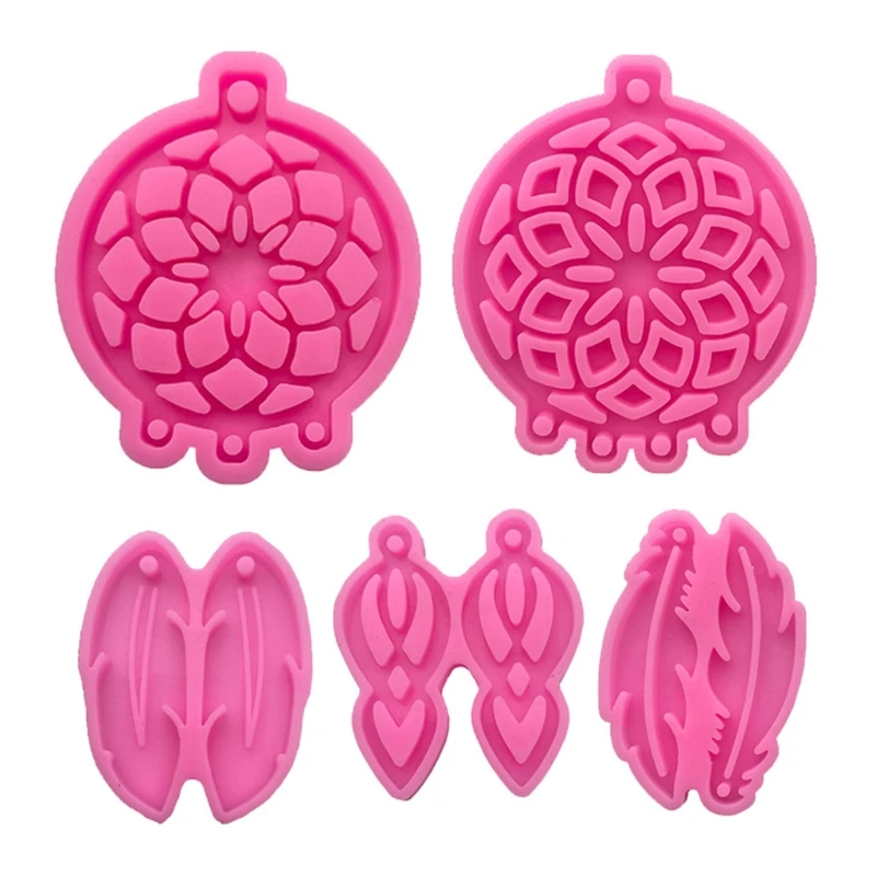 

5 Pcs Dream Catcher Feather Keychain Epoxy Resin Mold Car Pendant Decoration Silicone Mould DIY Crafts Jewelry Mold
