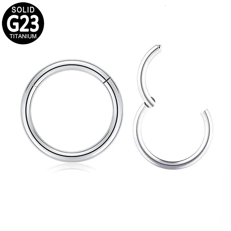 

G23 Titanium Septum Rings Ear Cartilage Tragus Helix Nose Rings Earrings Hinged Segment Women Piercing Clicker Body Jewelry