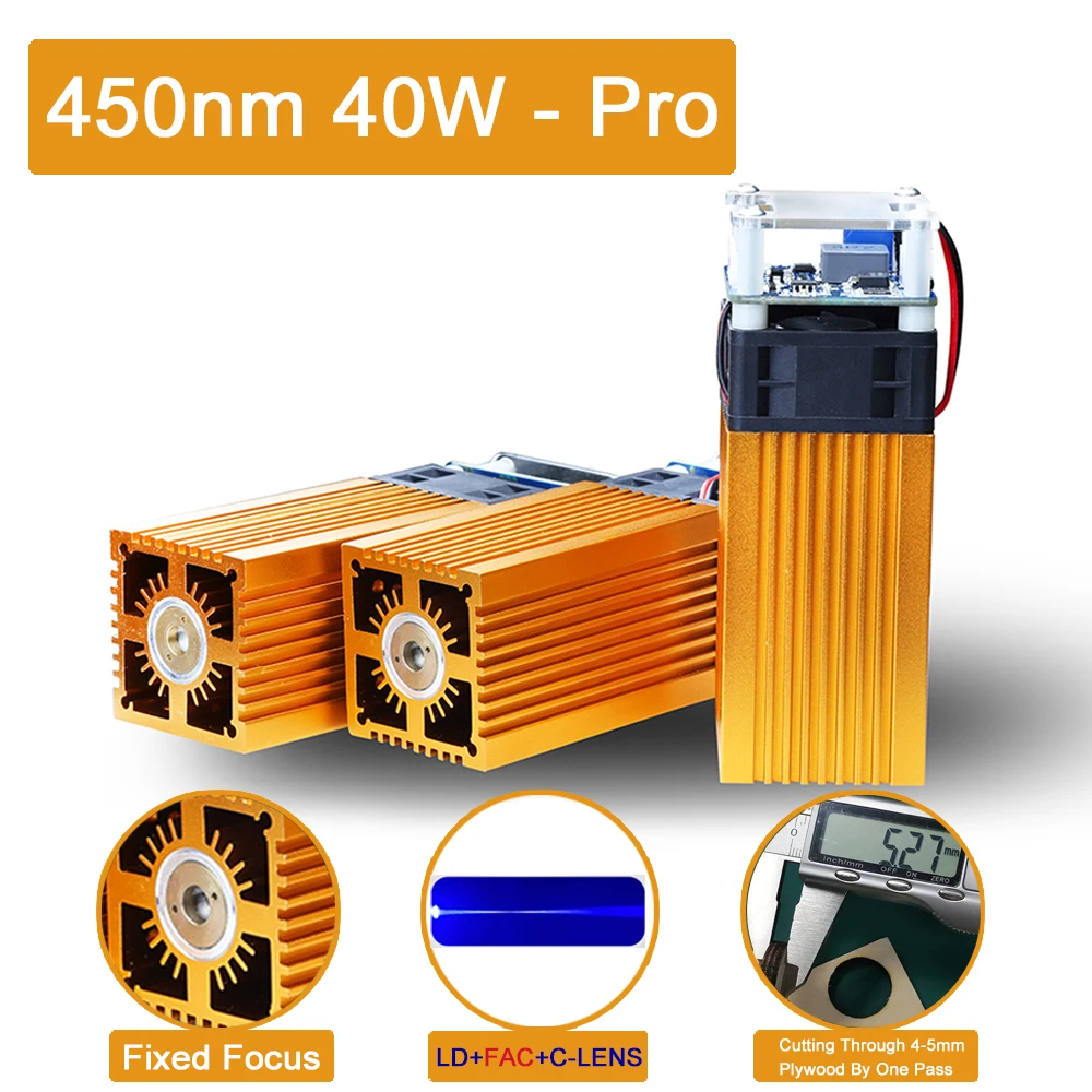 Лазерный модуль с фиксированным фокусом 40 Вт лазерная головка 450 нм синий лазер
