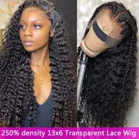 250 density deep wave lace frontal wig for human hair wig pre plucked glueless 13x4 hd transprent lace frontal wig 30 lace wig