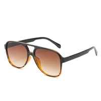 vintage double bridges pilot sunglasses women men fashion tea gray gradient eyewear shades outdoor driving sun glasses uv400