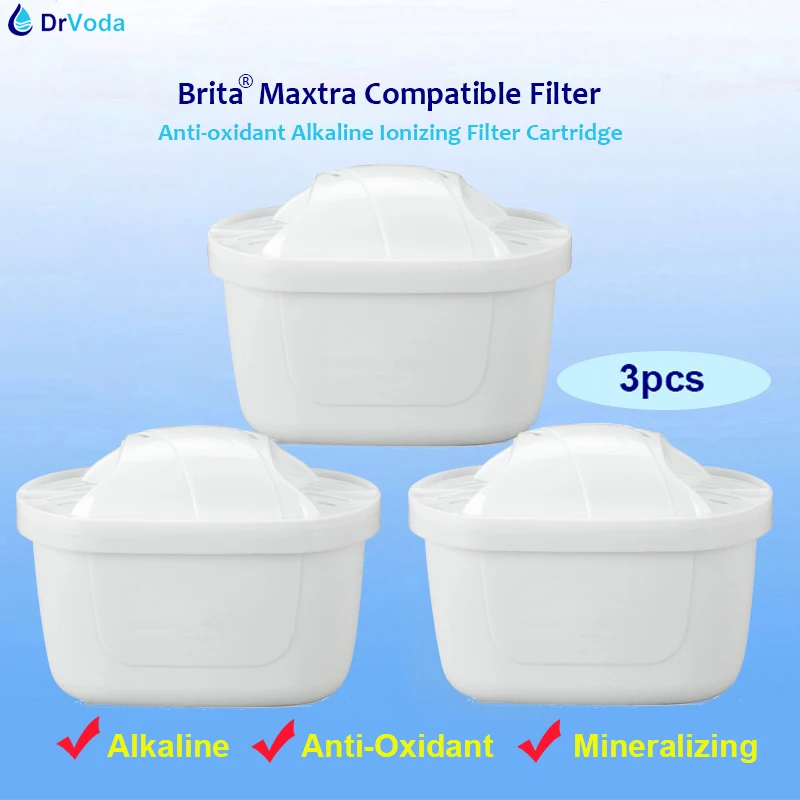 3 PuroFilter Water Filter Cartridges for Brita Maxtra Lacia Bosch Dafi Auqaphor 