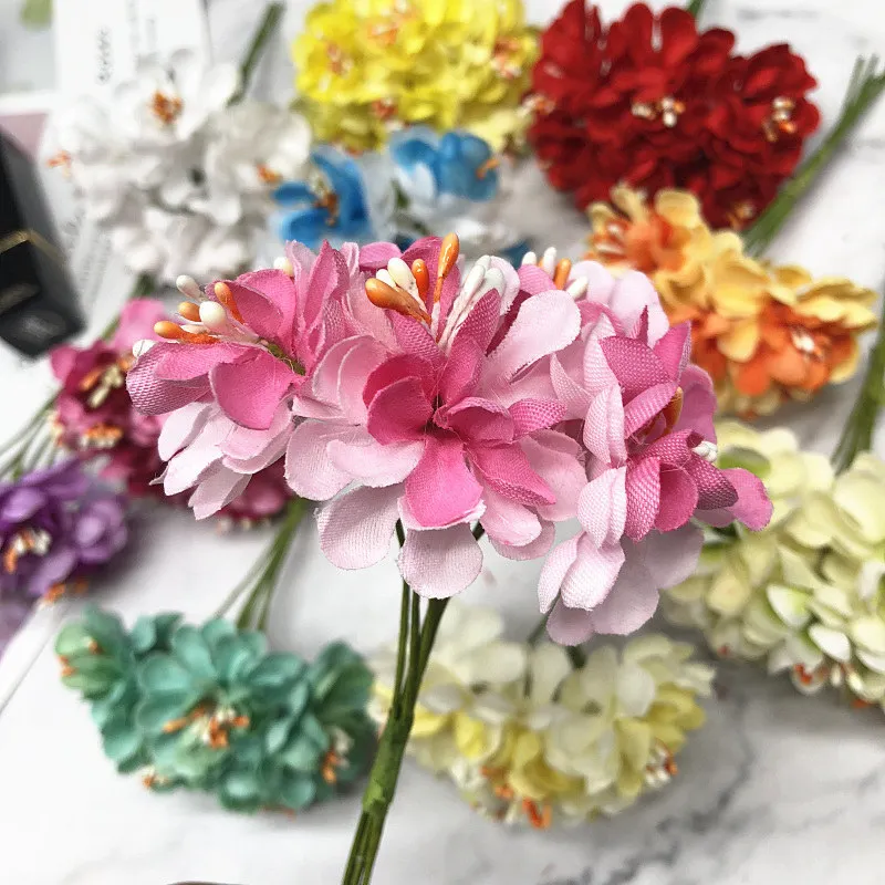 Искусственные хризантемы с градиентом 6 шт. шелковые цветы свадебные украшения