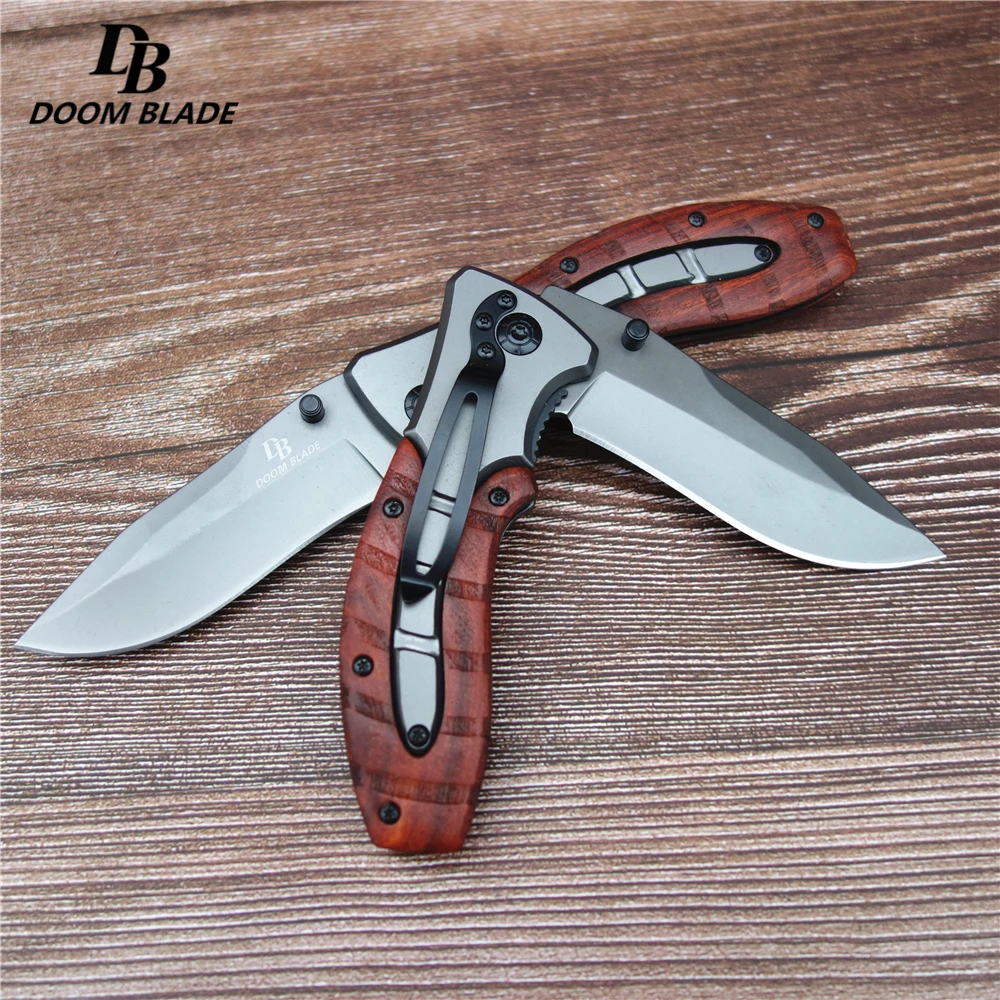 10PCS/LOT 7.9&quot Knives 57HRC Wooden Camping Outdoor Folding Portable Survival Rescue Tools Self-defense Multi Tactical Knife |