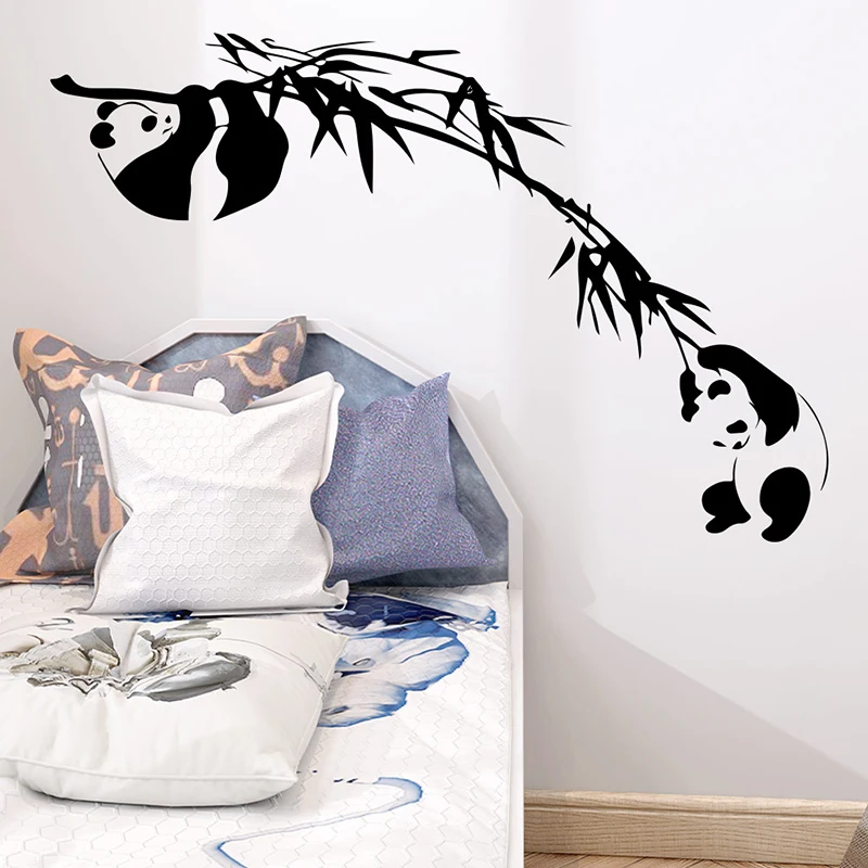 Панда бамбуковое дерево ветка виниловые настенные наклейки Домашнее украшение