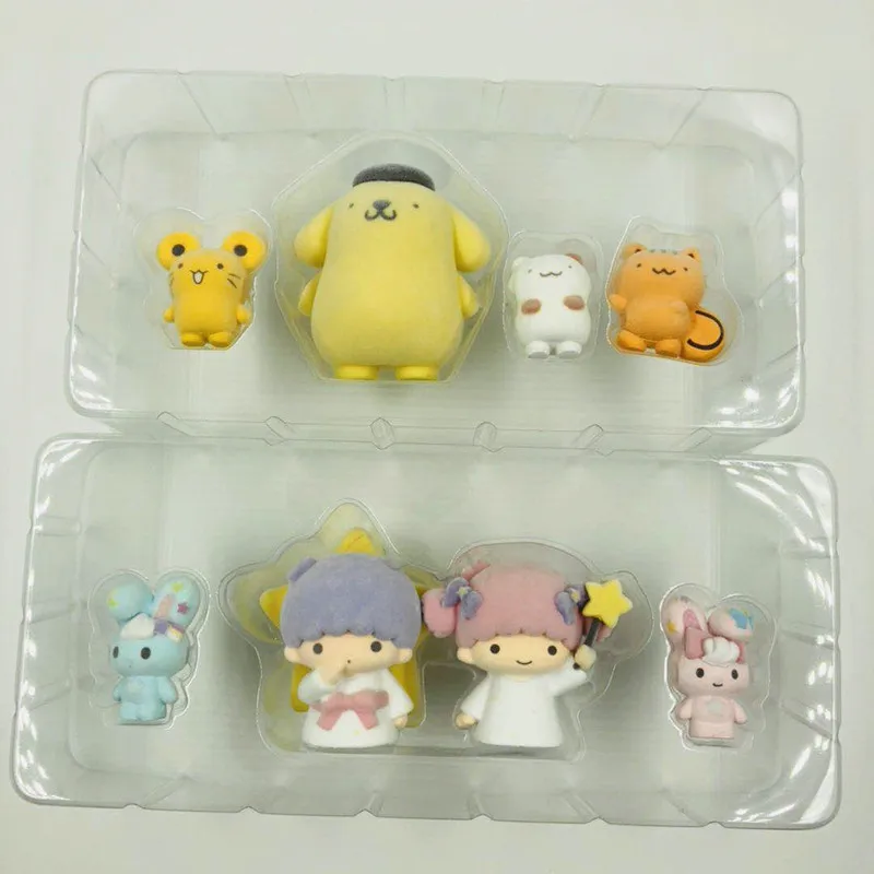 Милые Pom pudin Pudding Dog Little Twin Stars Флокирование ПВХ Модель фигурка игрушка кукла