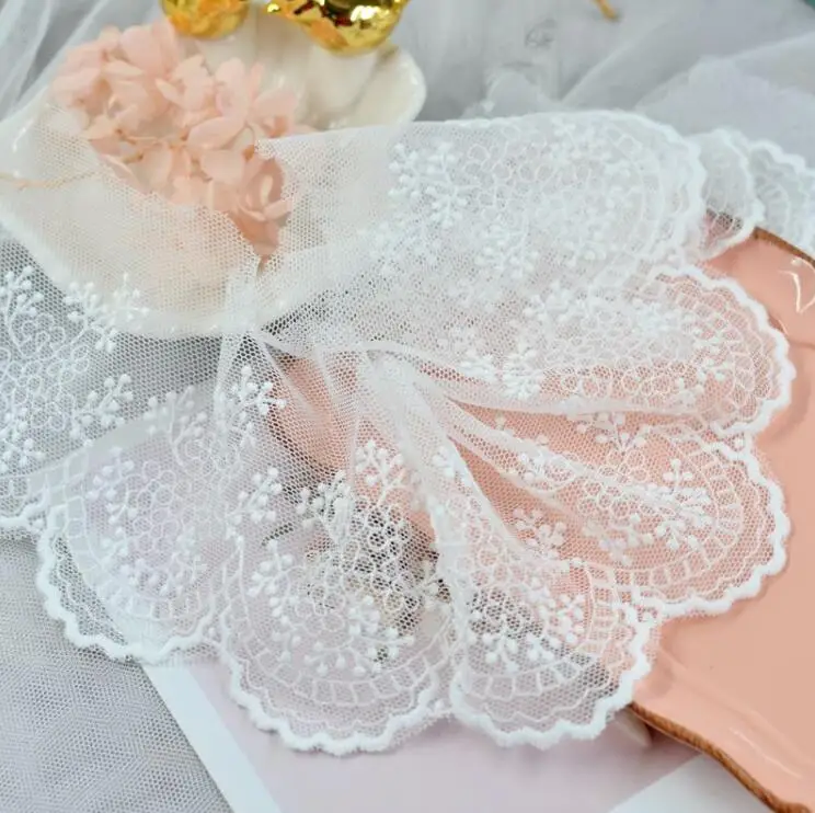 Кружевная тесьма с вышивкой из молочного шелка ширина 9 4 см 3 метра оптовая цена