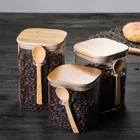 Прозрачные Герметичные банки, банка для специй с ложкой и крышкой, контейнер для приправы бак для кофе, контейнер для хранения фасоли, кухонная бутылка для сахара, чайная коробка