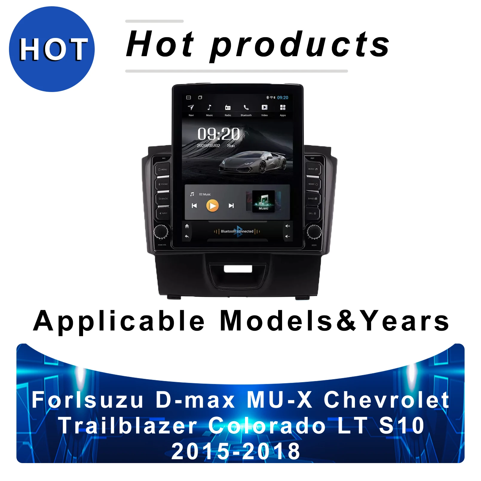 

Tesla Style Vertical Car radio For Isuzu D-max MU-X Chevrolet Trailblazer Colorado LT S10 2015- 2018 gps navigator for car