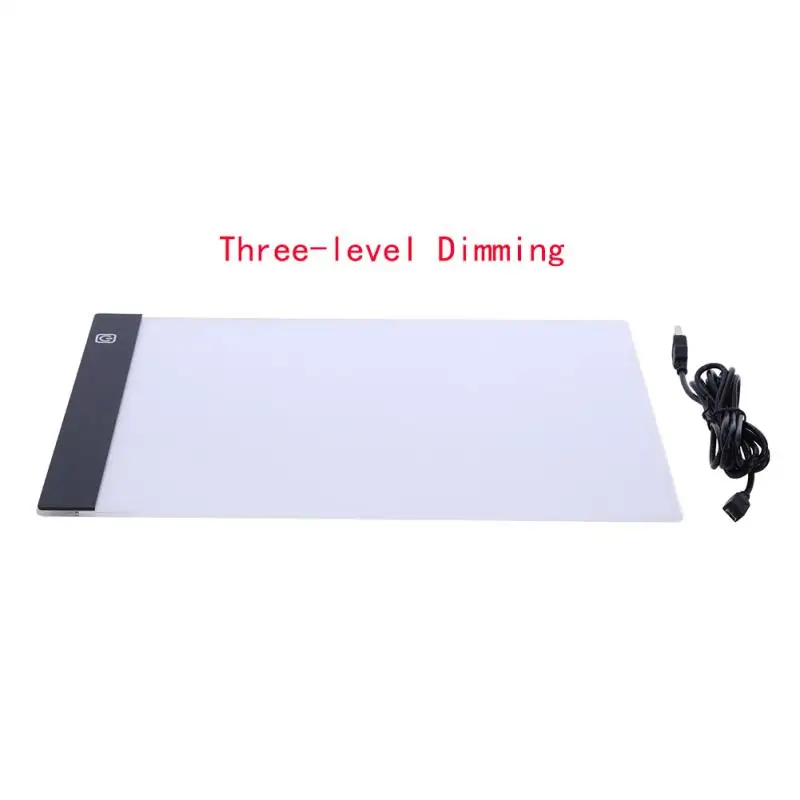 Three-level Dimming Светодиодный светильник, коврик для художника, светильник, коробка для стола, Трассировка, доска для рисования, копировальная панель, USB, регулируемая панель освещения, рисунок для рождественского подарка - Цвет: Three-level Dimming
