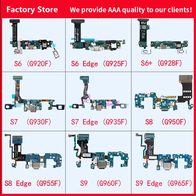 Оригинальный зарядный порт USB Зарядное устройство Док плата Flex для Samsung S6 S7 S8 S9 Edge