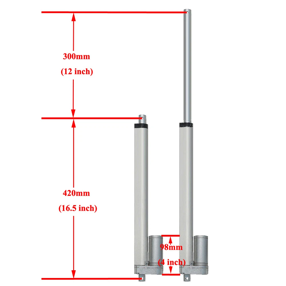 12 В постоянного тока сверхмощный линейный привод 300 мм/12 дюймов 1500N/330 фунтов 150 кг