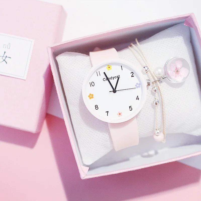 Новинка 2021 милые женские часы с Сакурой яркие наручные в Корейском стиле