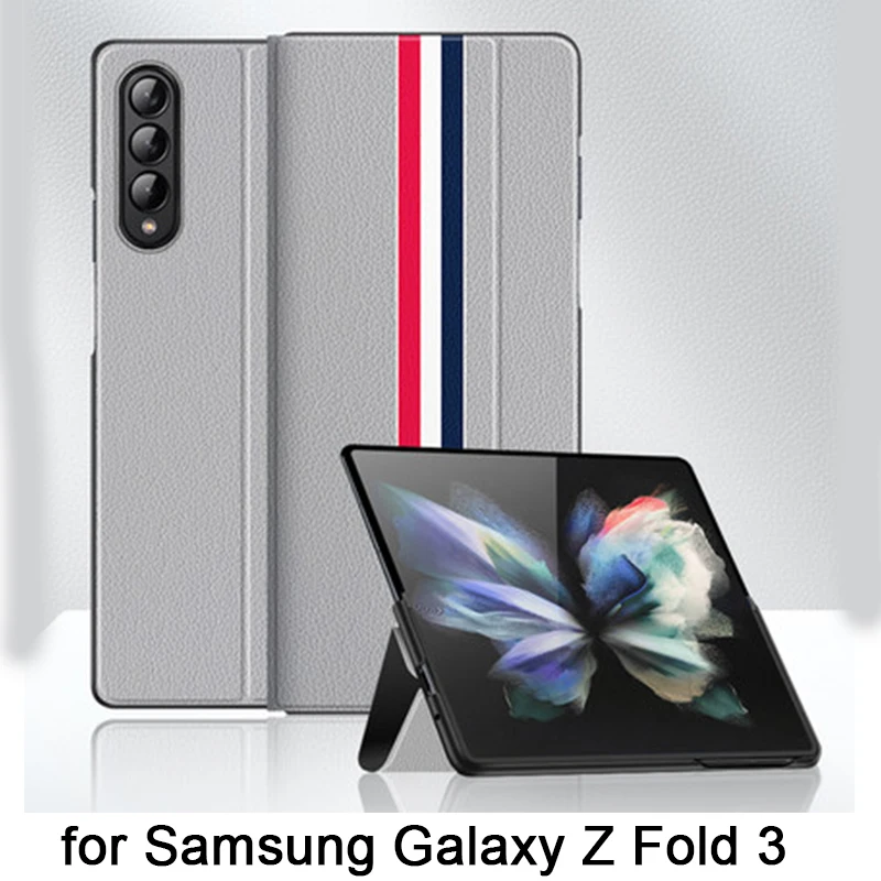 

Genuine Leather Case for Samsung Galaxy Z Fold 3 zfold 3 Business Flip Phone Cover Bag for Samsung Galaxy ZFOLD 3 ZFOLD3 Skin