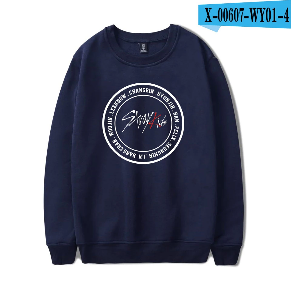 SHEIN сбивается на мягкой подкладке Толстовка для детей с О-образным вырезом популярные Повседневное пуловеры KPOP круглый вырез горловины Новинка уличная одежда унисекс в стиле Харадзюку Толстовка - Цвет: Navy