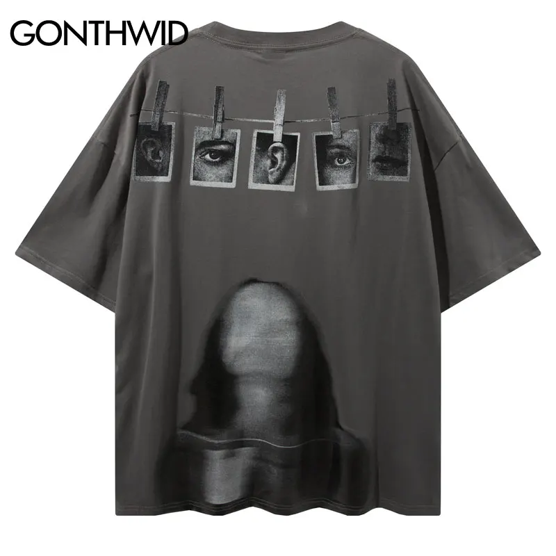 

Men Hip Hop Streetwear Gothic T Shirts Harajuku Graphic Print Cotton Tshirts 2022 Summer Vintage Casual Punk Short Sleeve Tees