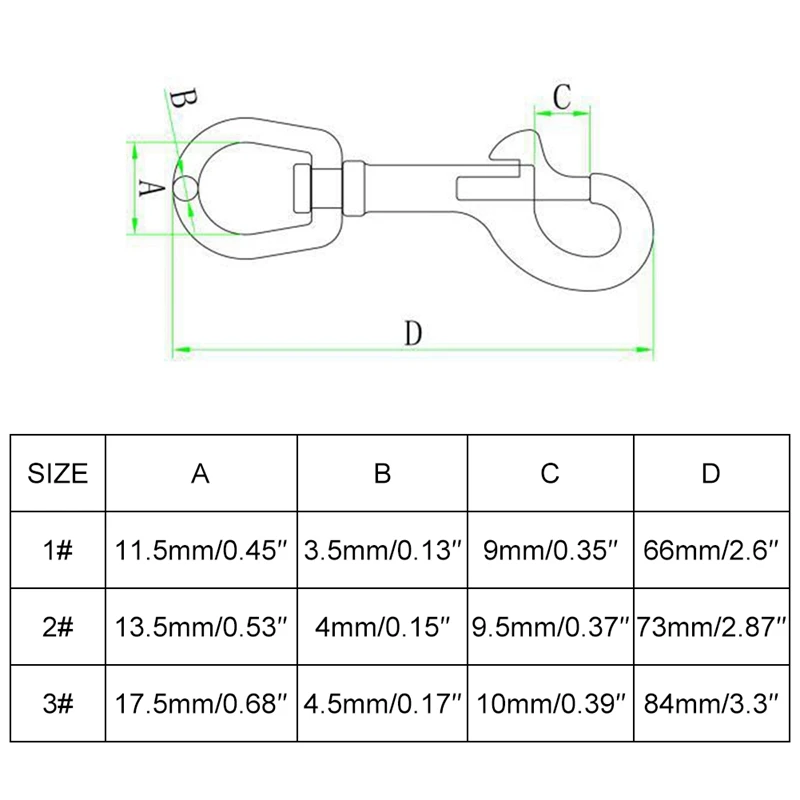 Зажимы для подводного плавания из нержавеющей стали поворотная защелка с