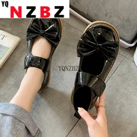 small leather shoes female british style 2022 spring new japanese soft girl doll big bow mary jane shoes black womens shoes