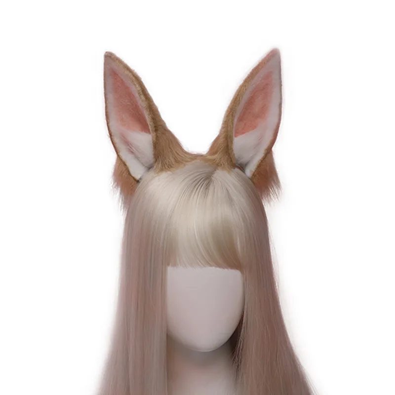 Реалистичная повязка на голову с пушистыми ушками кролика плюшевый хвост