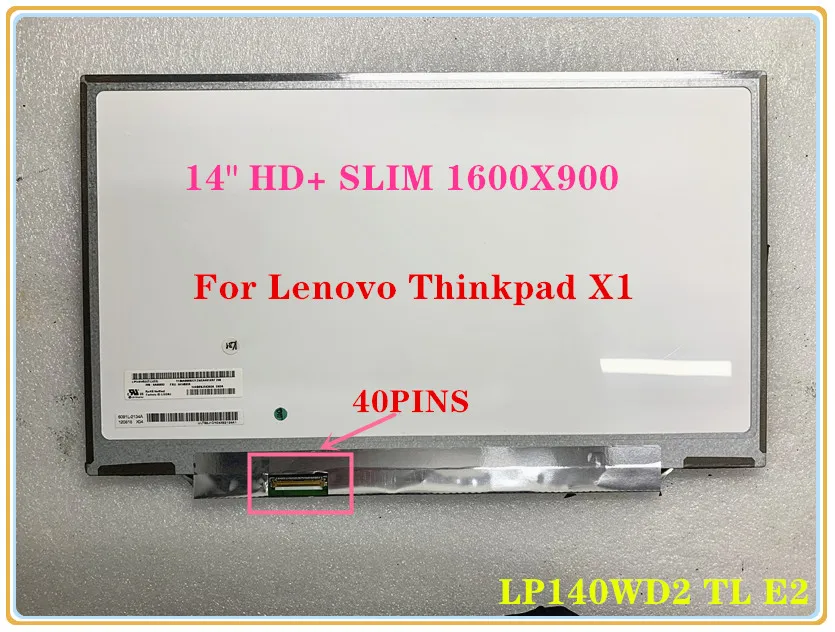 

Original 14 inch laptop Slim lcdscreen LP140WD2-TLE2 LP140WD2 TL- E2 FRU:04X1756 For Lenovo Thinkpad X1 Carbon Panel 1600*900