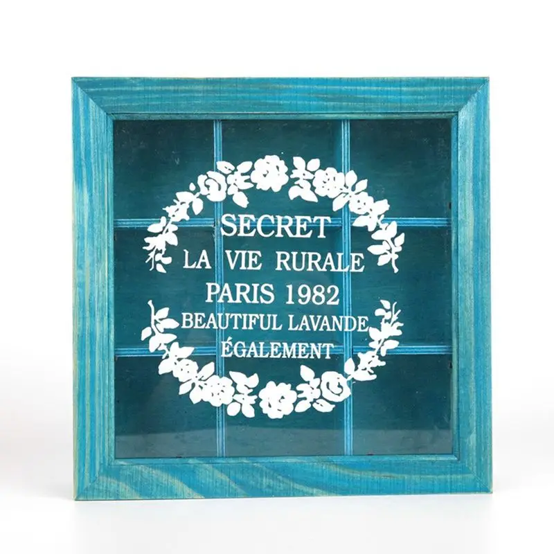 

9 Section Wooden Chic Tea Box Compartments Container Bag Chest Storage Spice New Store Boxes Cosmetics Jewelly 24 X 24 X 7Cm