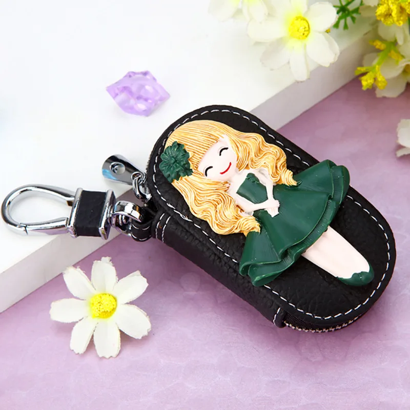 Милый мультяшный брелок Hello Kitty, модный кожаный кошелек на молнии, брелок для женщин и девочек, брелок для ключей, автомобильный Шарм, ювелирное изделие, подарок