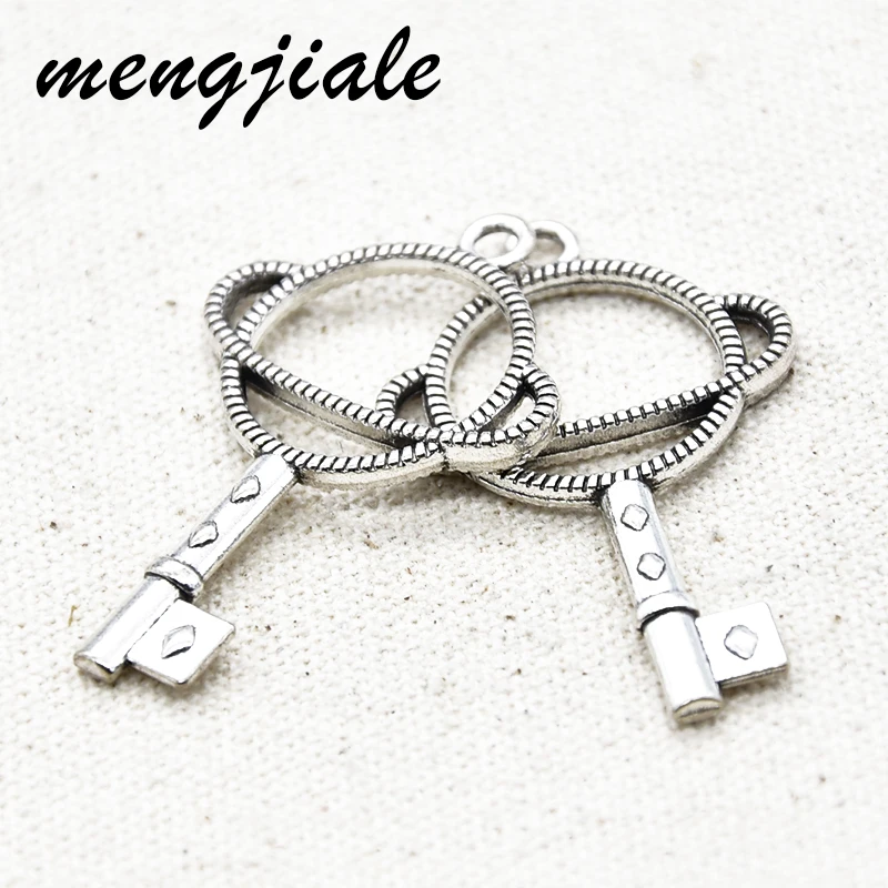 7 шт. античное серебро-бреллоки для ключей в виде Сатурна Подвески планет