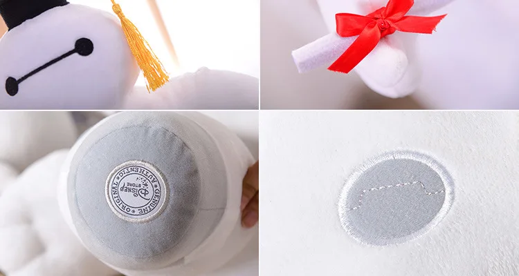 

Children and girls start school, big white doctor hat plush toys with dolls, large graduation gifts