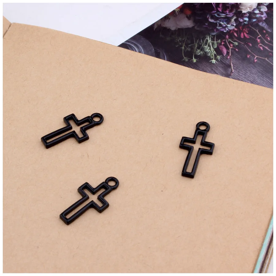 

10pcs Fashion Charm Alloy Spray Paint Hollow out cross Crane Pendant Earings For Girls Ear Pin Material Diy Jewelry Accessories