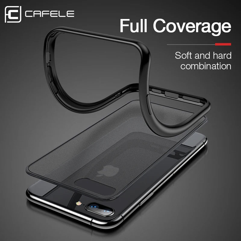 CAFELE чехол для телефона для iPhone 7, 8, 7 plus, 8 plus, PC, жесткая задняя крышка с силиконовым чехлом, чехол с мягкими краями, полупрозрачная задняя крышка для iPhone 7, 8 Plus
