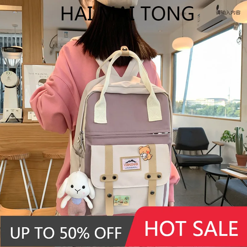 

Женский рюкзак для студентов колледжа, дорожная модная женская школьная сумка, женский новый рюкзак для книг, водонепроницаемая нейлоновая...