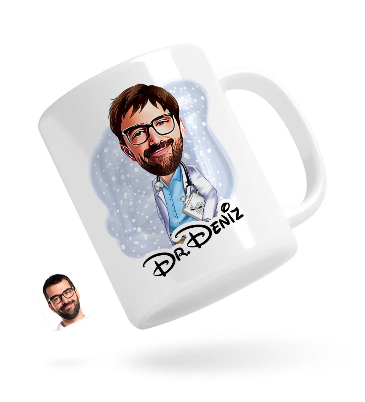 

Персонализированные Для мужчин доктор карикатура белая кружка Bardak-8