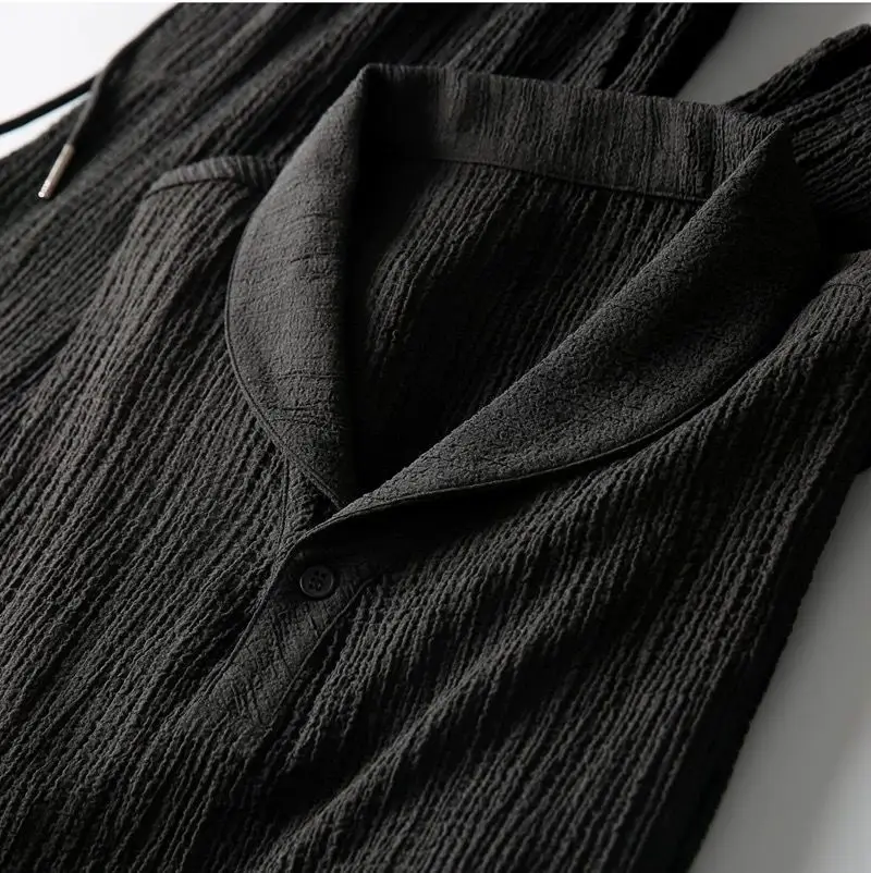 

T-Shirts Men's Summer Sets Casual Trousers Sports Short Sleeve Fashion Polo Shirt Suit Streetwear Tee Cotton and Linen Tops