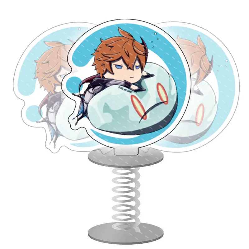

Anime Genshin Impac Stand CardFrom Drill Acrylic Desktop Accessories For Students Fashion Stand Sing Spring Washer Cute Keyring