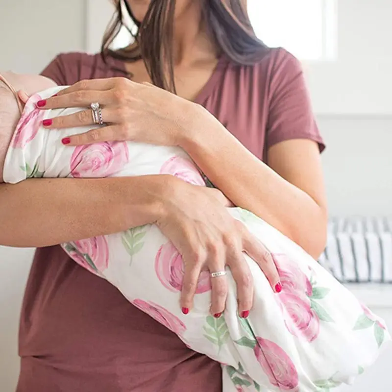 

Newborn Baby Receiving Blanket Floral Swaddle Wrap Infant Sleepsack Bath Towel