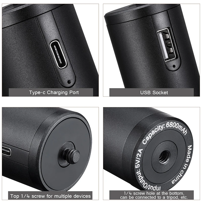 

Ulanzi BG2 6800mAh Battery Handgrip for Gopro 7 6 5 For Osmo Pocket Camera Phone Video Power supply Grip Selfie Stick