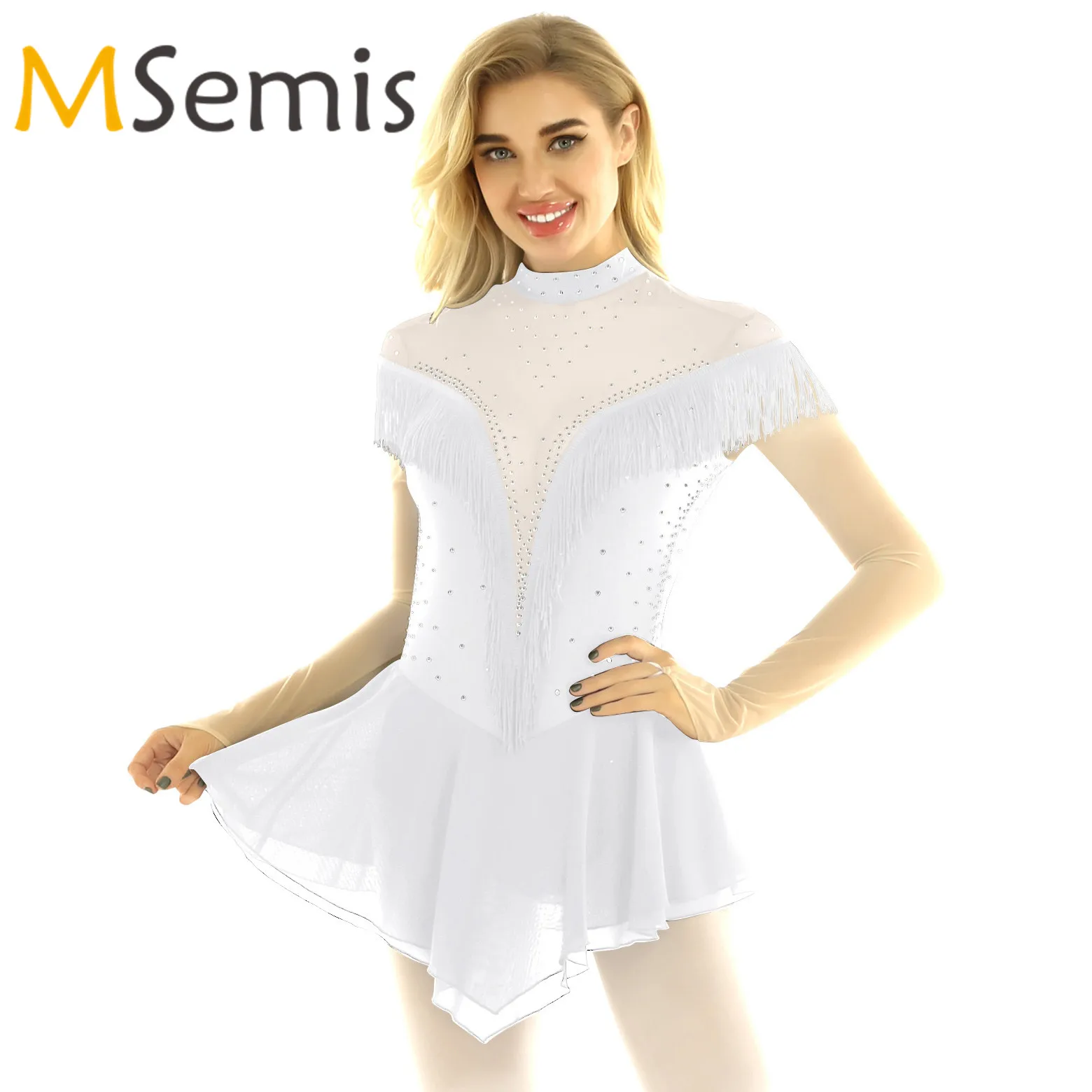 Женское гимнастическое платье трико для катания на коньках классическое