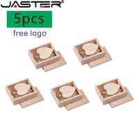 jaster 5pcs wholesale free logo usb 2 0 4gb 8gb 32gb 64gb 128gb the latest in wood heart gift box usb flash drive wedding gift
