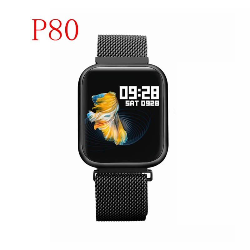 P80 G Модные Смарт-часы P70 P68 P80 IP68, водонепроницаемые, пульсометр, кровяное давление, кислород, спортивные Смарт-часы для Apple IPhone, Xiaomi - Цвет: P80 G