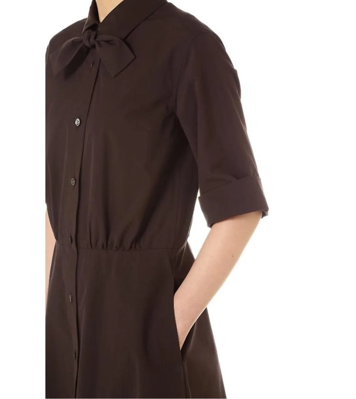 

MH * coffee high count cotton tie dress